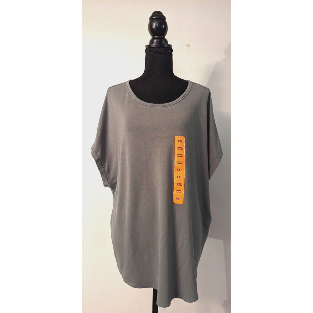 NEW Buffalo David Bitton sz XXL French Terry Short Sleeve Knit Top sage 4431
